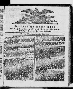 Berlinische Nachrichten von Staats- und gelehrten Sachen vom 01.05.1819