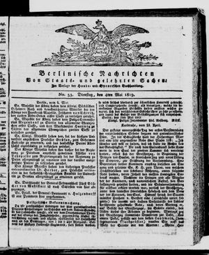Berlinische Nachrichten von Staats- und gelehrten Sachen vom 04.05.1819