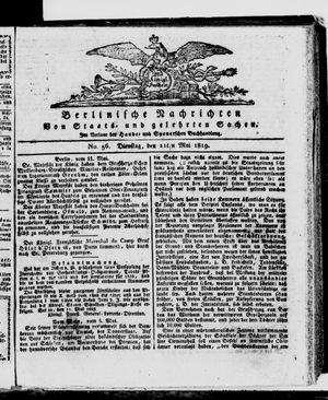 Berlinische Nachrichten von Staats- und gelehrten Sachen vom 11.05.1819