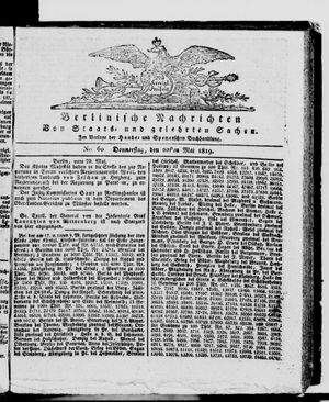 Berlinische Nachrichten von Staats- und gelehrten Sachen vom 20.05.1819