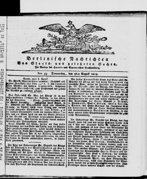 Berlinische Nachrichten von Staats- und gelehrten Sachen vom 05.08.1819