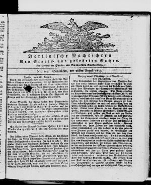 Berlinische Nachrichten von Staats- und gelehrten Sachen vom 28.08.1819