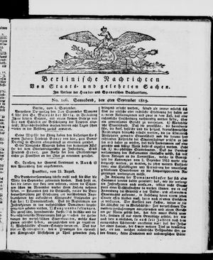Berlinische Nachrichten von Staats- und gelehrten Sachen vom 04.09.1819
