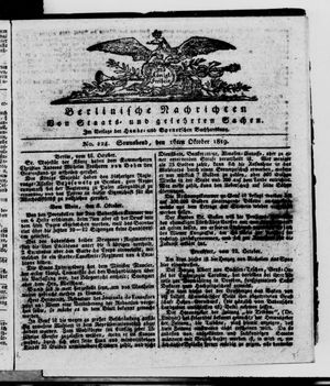 Berlinische Nachrichten von Staats- und gelehrten Sachen vom 16.10.1819
