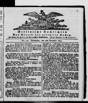 Berlinische Nachrichten von Staats- und gelehrten Sachen on Dec 2, 1819