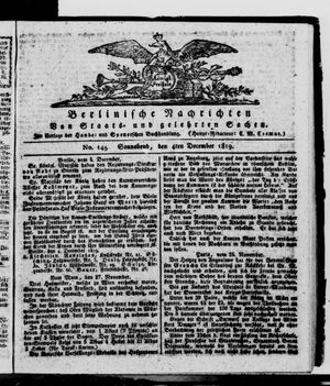 Berlinische Nachrichten von Staats- und gelehrten Sachen vom 04.12.1819