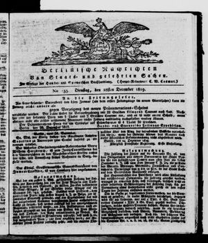 Berlinische Nachrichten von Staats- und gelehrten Sachen vom 28.12.1819