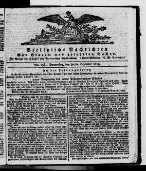 Berlinische Nachrichten von Staats- und gelehrten Sachen vom 30.12.1819