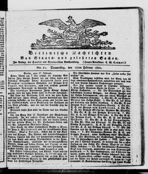 Berlinische Nachrichten von Staats- und gelehrten Sachen vom 17.02.1820