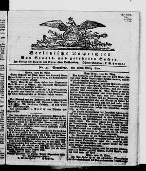 Berlinische Nachrichten von Staats- und gelehrten Sachen vom 18.03.1820