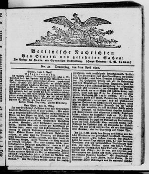 Berlinische Nachrichten von Staats- und gelehrten Sachen vom 06.04.1820