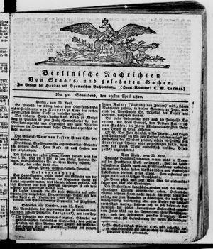 Berlinische Nachrichten von Staats- und gelehrten Sachen on Apr 29, 1820