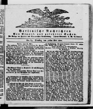 Berlinische Nachrichten von Staats- und gelehrten Sachen vom 30.05.1820