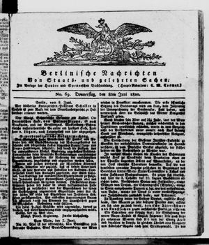 Berlinische Nachrichten von Staats- und gelehrten Sachen vom 08.06.1820