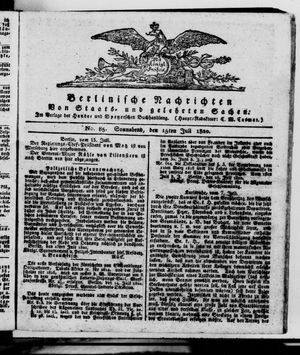 Berlinische Nachrichten von Staats- und gelehrten Sachen vom 15.07.1820
