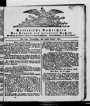 Berlinische Nachrichten von Staats- und gelehrten Sachen vom 24.08.1820