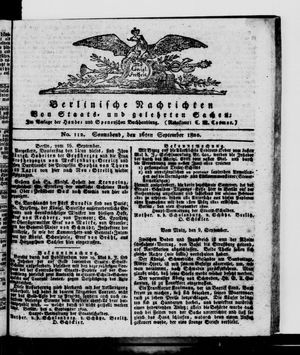 Berlinische Nachrichten von Staats- und gelehrten Sachen vom 16.09.1820