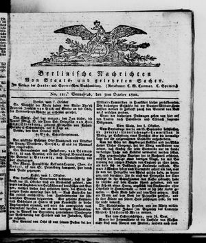 Berlinische Nachrichten von Staats- und gelehrten Sachen vom 07.10.1820
