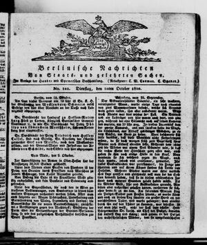 Berlinische Nachrichten von Staats- und gelehrten Sachen vom 10.10.1820