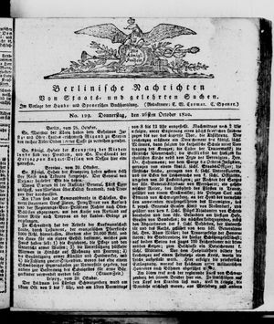 Berlinische Nachrichten von Staats- und gelehrten Sachen vom 26.10.1820