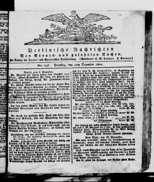 Berlinische Nachrichten von Staats- und gelehrten Sachen vom 05.12.1820