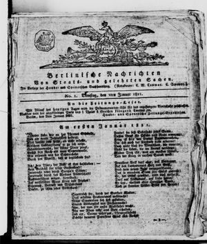 Berlinische Nachrichten von Staats- und gelehrten Sachen on Jan 2, 1821