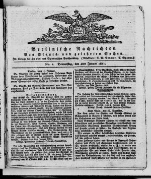 Berlinische Nachrichten von Staats- und gelehrten Sachen vom 04.01.1821