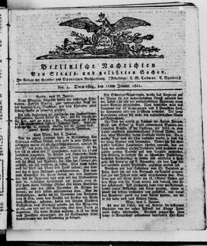 Berlinische Nachrichten von Staats- und gelehrten Sachen on Jan 11, 1821