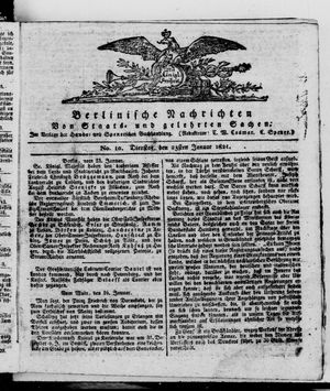 Berlinische Nachrichten von Staats- und gelehrten Sachen vom 23.01.1821