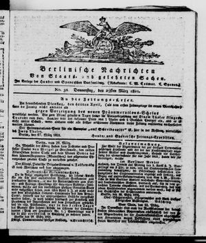 Berlinische Nachrichten von Staats- und gelehrten Sachen vom 29.03.1821