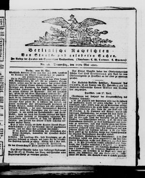 Berlinische Nachrichten von Staats- und gelehrten Sachen vom 10.05.1821