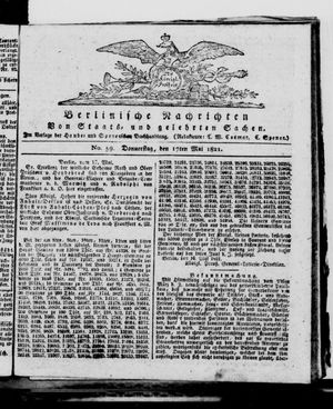 Berlinische Nachrichten von Staats- und gelehrten Sachen vom 17.05.1821