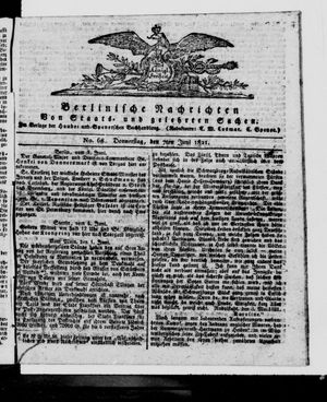 Berlinische Nachrichten von Staats- und gelehrten Sachen vom 07.06.1821