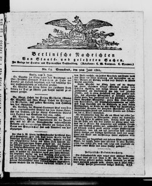 Berlinische Nachrichten von Staats- und gelehrten Sachen vom 09.06.1821
