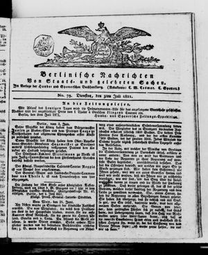 Berlinische Nachrichten von Staats- und gelehrten Sachen on Jul 3, 1821