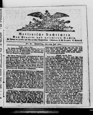 Berlinische Nachrichten von Staats- und gelehrten Sachen vom 05.07.1821