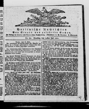 Berlinische Nachrichten von Staats- und gelehrten Sachen vom 24.07.1821