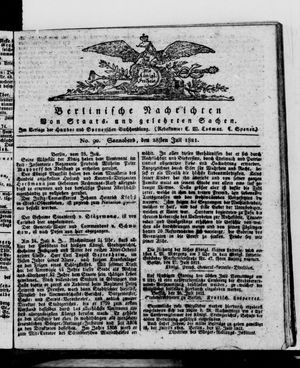 Berlinische Nachrichten von Staats- und gelehrten Sachen vom 28.07.1821