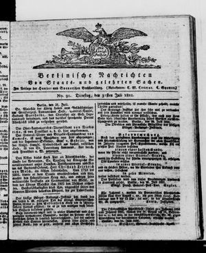 Berlinische Nachrichten von Staats- und gelehrten Sachen vom 31.07.1821