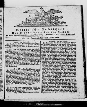 Berlinische Nachrichten von Staats- und gelehrten Sachen vom 27.10.1821