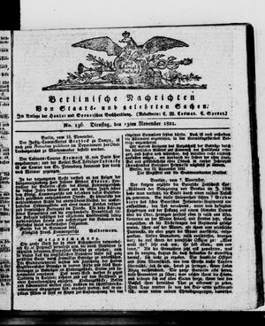 Berlinische Nachrichten von Staats- und gelehrten Sachen vom 13.11.1821