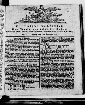 Berlinische Nachrichten von Staats- und gelehrten Sachen vom 18.12.1821