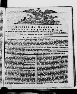 Berlinische Nachrichten von Staats- und gelehrten Sachen vom 25.12.1821
