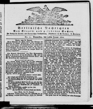 Berlinische Nachrichten von Staats- und gelehrten Sachen on Jan 24, 1822