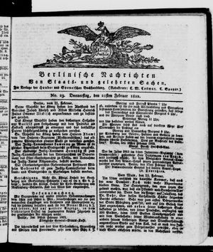 Berlinische Nachrichten von Staats- und gelehrten Sachen vom 21.02.1822