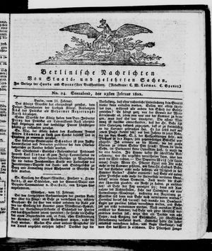 Berlinische Nachrichten von Staats- und gelehrten Sachen vom 23.02.1822