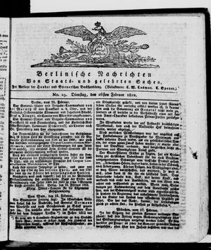 Berlinische Nachrichten von Staats- und gelehrten Sachen vom 26.02.1822