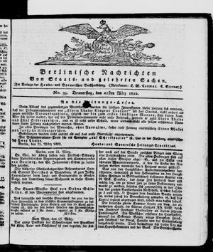 Berlinische Nachrichten von Staats- und gelehrten Sachen vom 21.03.1822