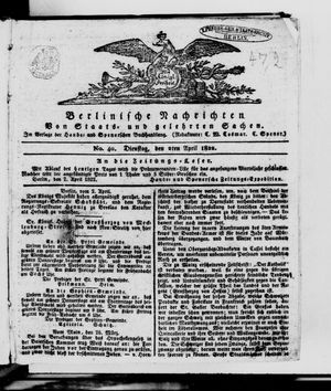 Berlinische Nachrichten von Staats- und gelehrten Sachen on Apr 2, 1822