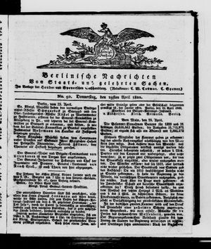 Berlinische Nachrichten von Staats- und gelehrten Sachen vom 25.04.1822